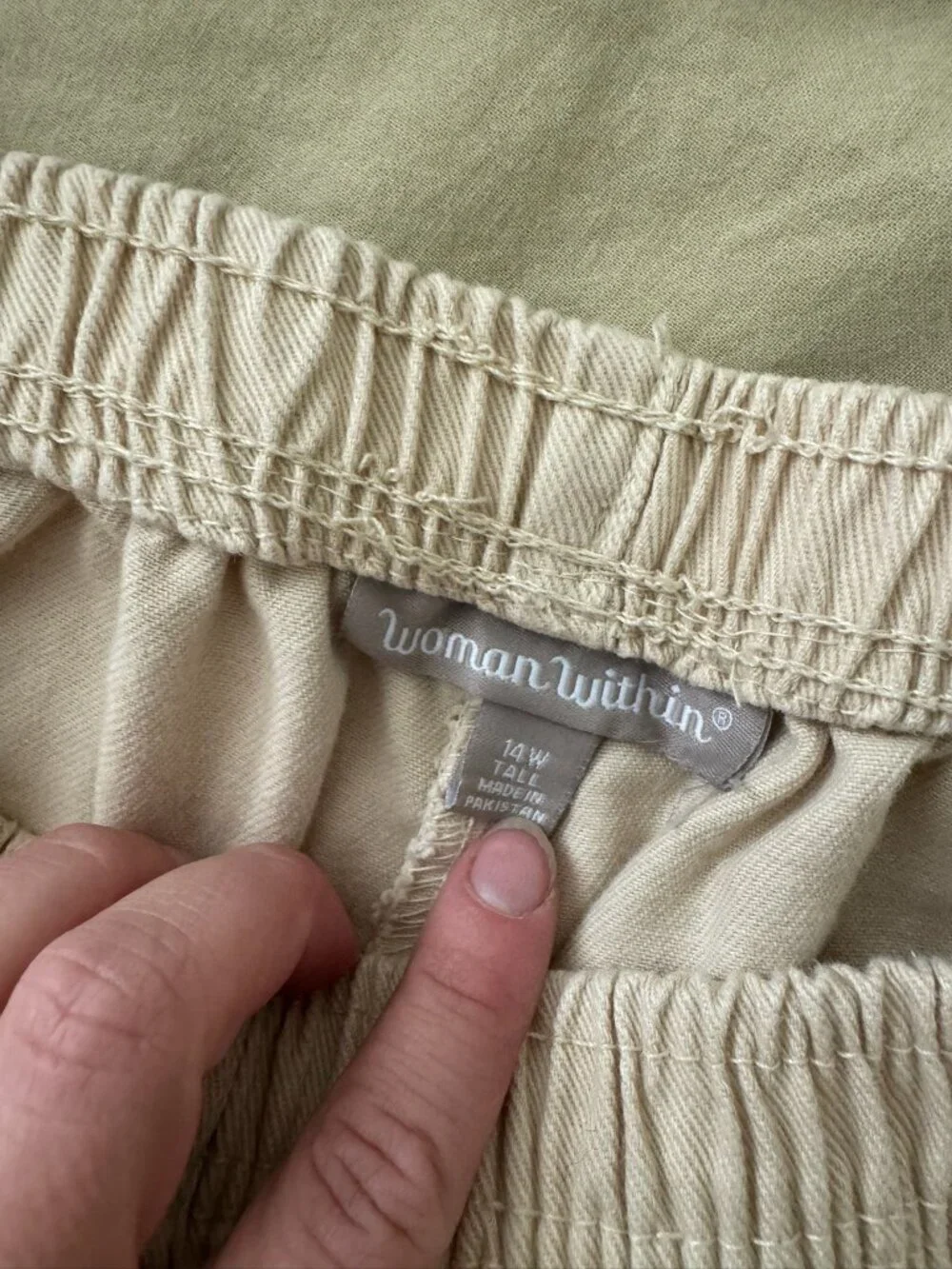 Vintage Cream Cotton Lounge Pants Size Large Tall